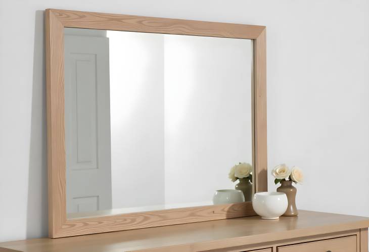 Natural Finish Full Length Wood Mirror with Bohemian Touch